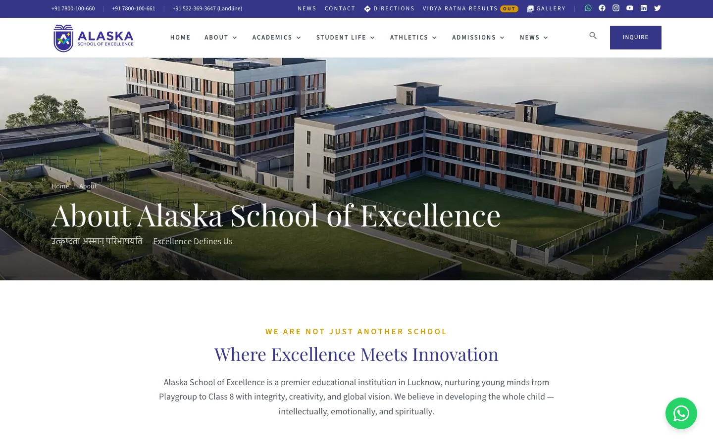 Alaska School about page