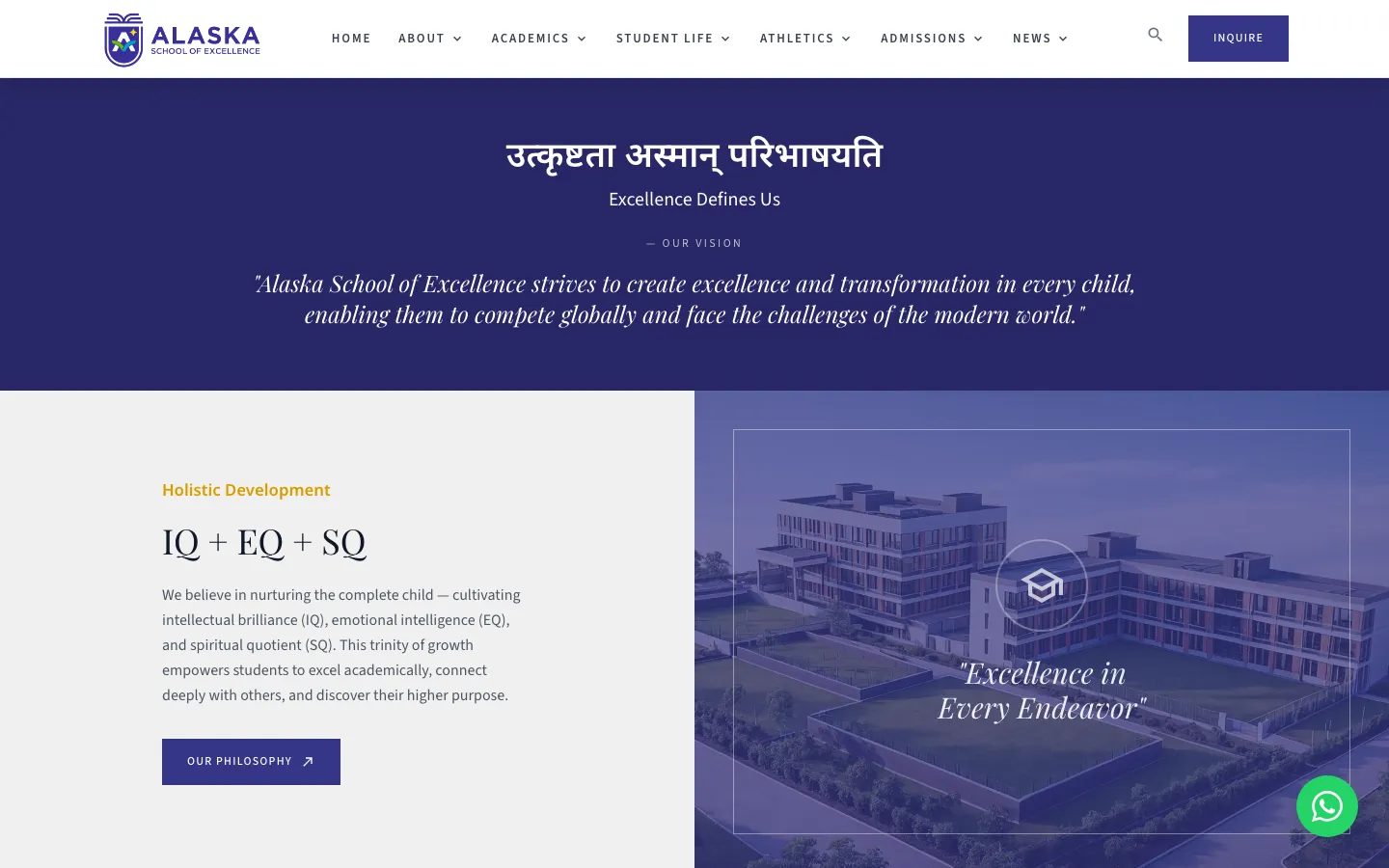 Alaska School academics and programs section