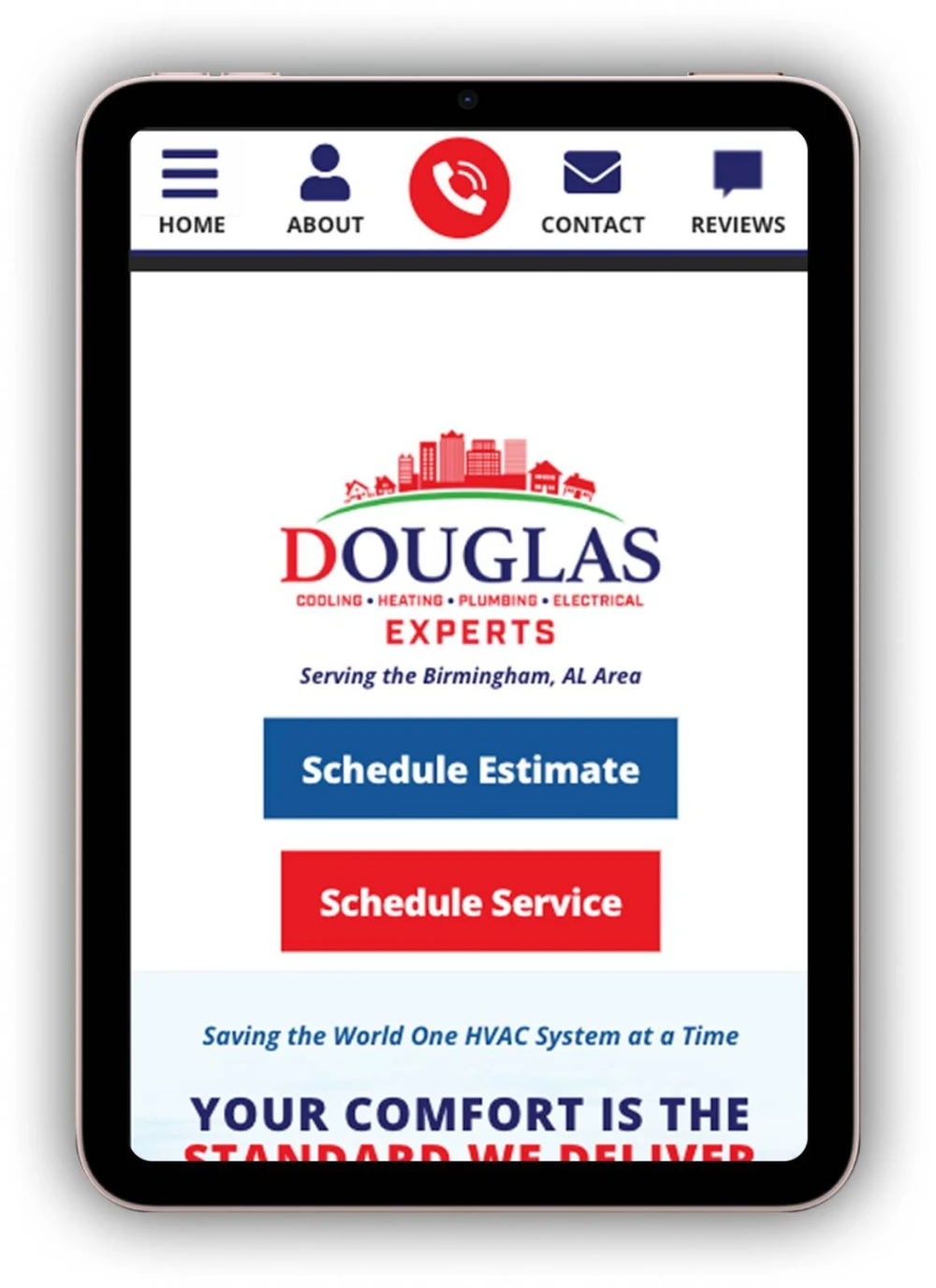 Douglas contact and booking interface