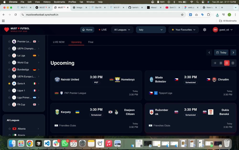 League standings and tables