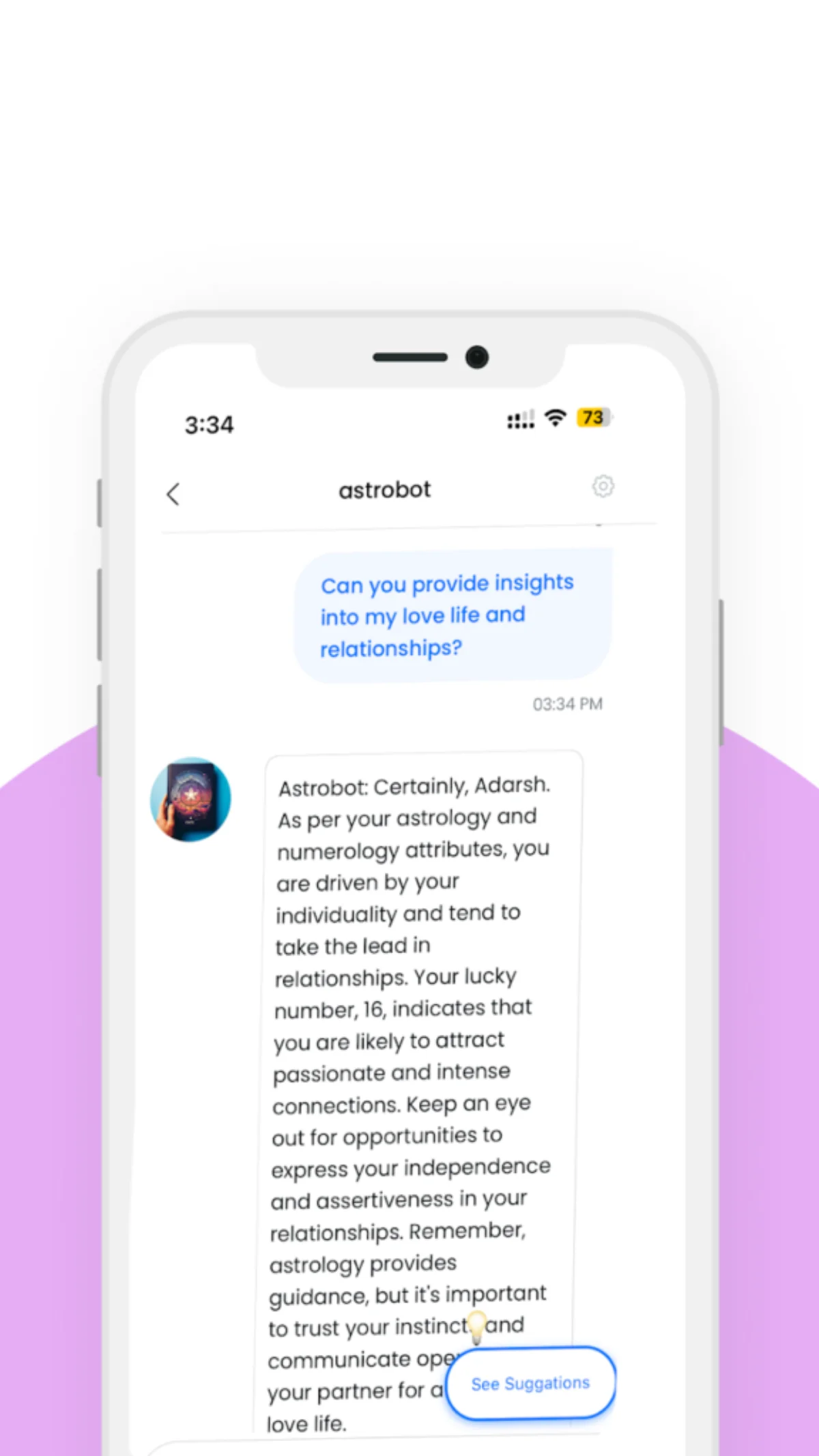 Stella Bot AI chat interface