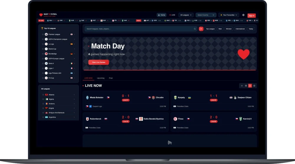 Must Love Futbol project screenshot